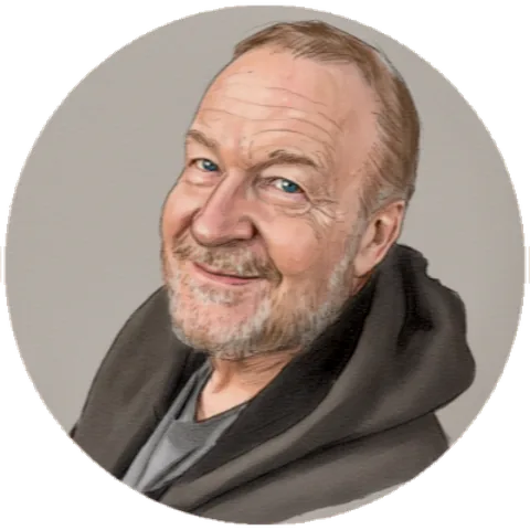 Hand-drawn portrait of Chuck Boudreau